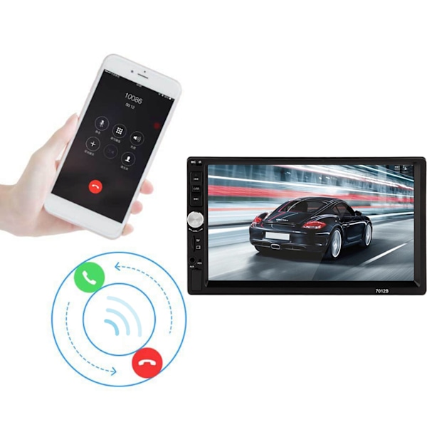 7-tommers 2Din HD bilmultimedie MP5-spiller USB/TF stereo FM-radio håndfri samtale