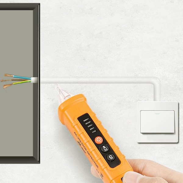 Elektrisk Testare Beröringsfri Testare AC 12-1000V Spänningsdetektor Alarm med 3st LED-ljus (Inget Batteri)