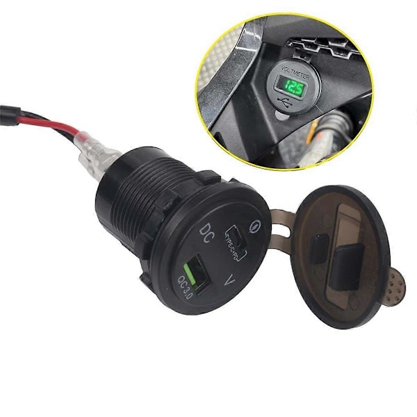 Motorsykkel USB-lader med spenningsdisplay for CB500X