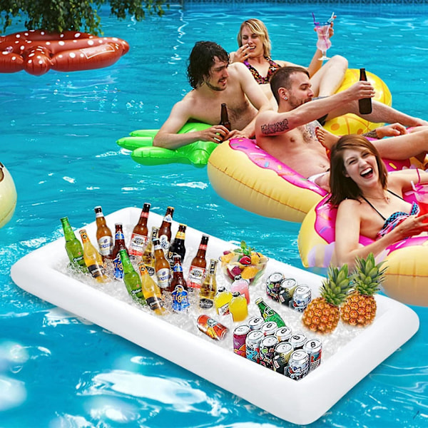 Oppustelig Is-Serveringsbar - Pool Party Buffet Drikke Køler (1 Pakke, 135*65cm)