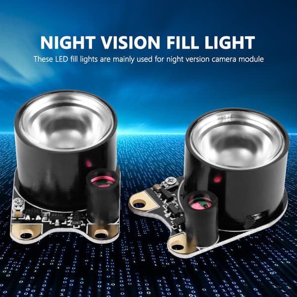 1 par LED-fylllys for Raspberry Pi 3/2/B+ infrarød 850IR nattsynskameramodul