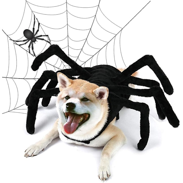 Halloween Edderkop Kostume til Hunde og Katte, Kæledyr Cosplay Dress-Up Tilbehør XXL