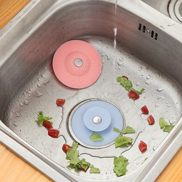 5-delt grå silikonevaskfiltersæt med 10 cm diameter til brusebad og køkkenvask