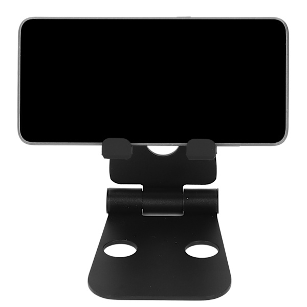 Fällbar och bärbar svart dubbel L-formad ergonomisk design bordsstativ för telefon för utomhusbibliotek