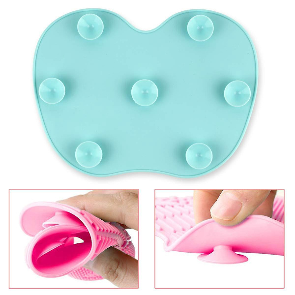 Quick Clean Makeup Brush Mat - Håndfri og reisevennlig børstevaskverktøy, Svart