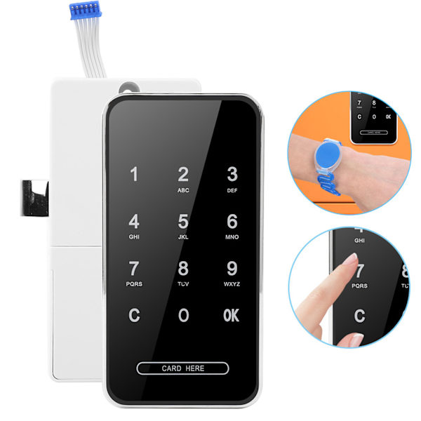 Elektroninen salasanakorttilukko RFID Smart Keyless -kosketusnäyttö arkistokenkäkaappiin LockerSilver RFID-rannekoru