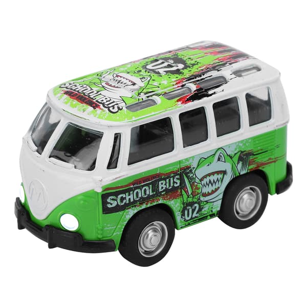 1:36 Barn Mini Simulering Bil Buss Modell Legering Ljud Ljus Barn Pull-Back Bil Leksak PresentGrön