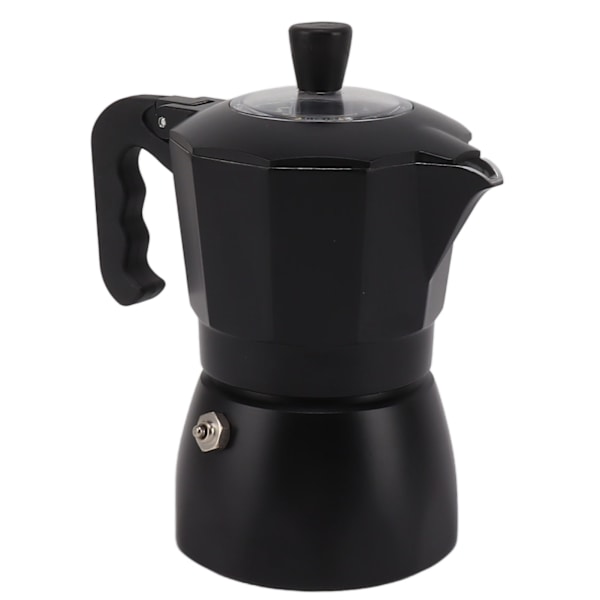 Moka-kahvinkeitin, italialainen, helppokäyttöinen, alumiininen, musta