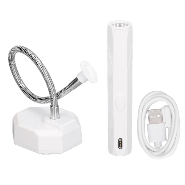 Gooseneck Nail Lamp Fast Dry Oppladbar LED Desktop Gooseneck Nail Light for Manikyr Hvit