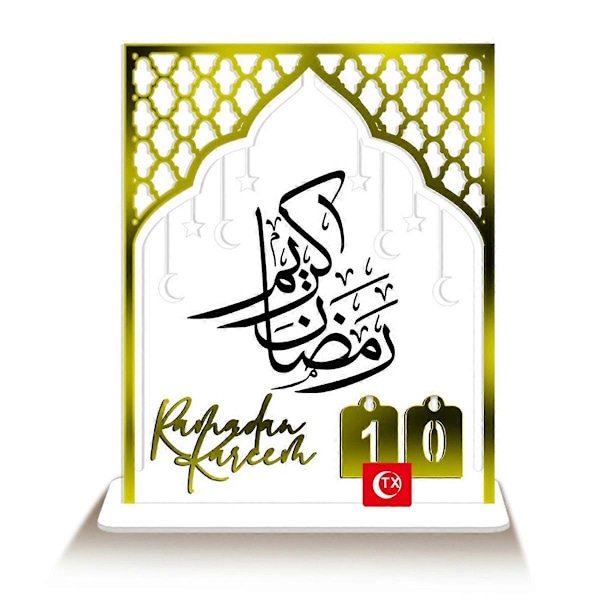 Akryylinen Ramadan-joulukalenteri Ramadanin päivä valkoinen