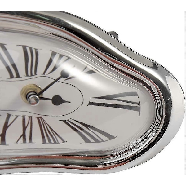 Smält Klocka, Dali Klocka, Surrealistisk Dekoration, Smält Modern Väggklocka, Förvrängd Väggklocka, Heminredning, Kontor, Gåva (silver)