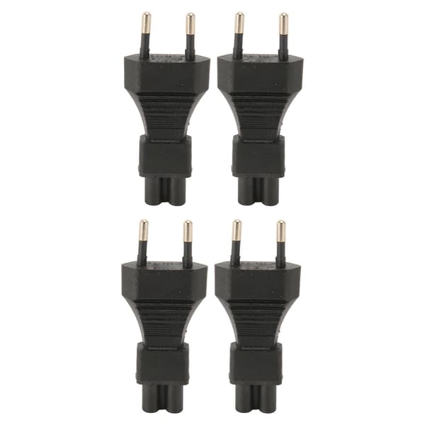 4 stk. EU-stik han til IEC320 C5 strømadapter 2,5A 250V Plug and Play strømstikadapter EU-stik 100‑250V