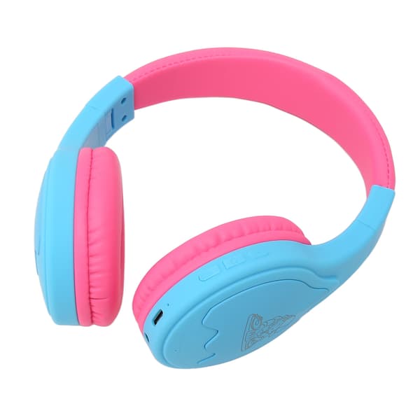 Bluetooth Børnehovedtelefon Stereo Støjreduktion RGB Lys Sammenfoldeligt Trådløst Børneheadset med Mikrofon Blå