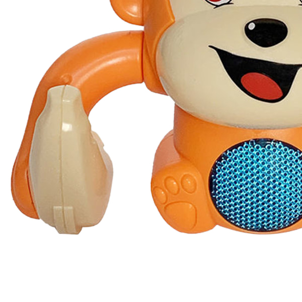 Elektrisk flip og hode ape leker sensorisk utviklingsmessig tumling krypende ape baby leketøy med lys og musikk oransje