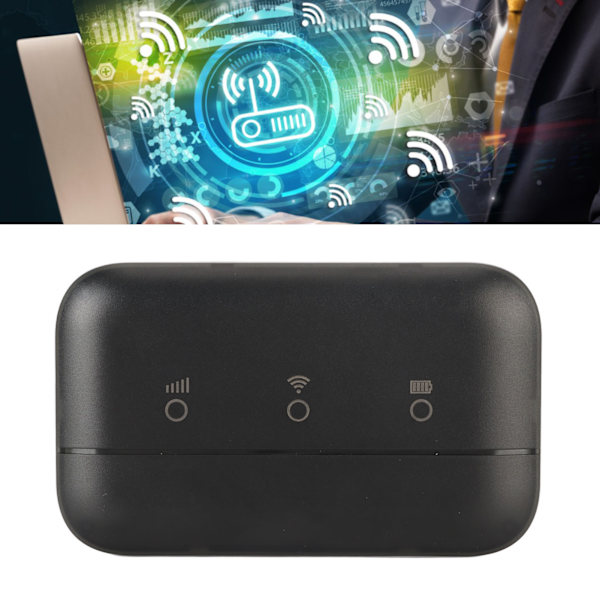 Mobilt WiFi Hotspot med SIM-kortplads Understøttelse 3G 4G 10 Brugere 3000mAh Batteri Bærbar WIFI til mobiltelefon Laptop Sort