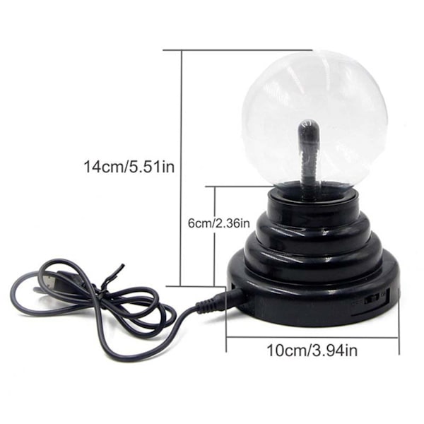 3 tommer USB base glas elektrostatisk kugle ion kugle farverige fest lampe lys