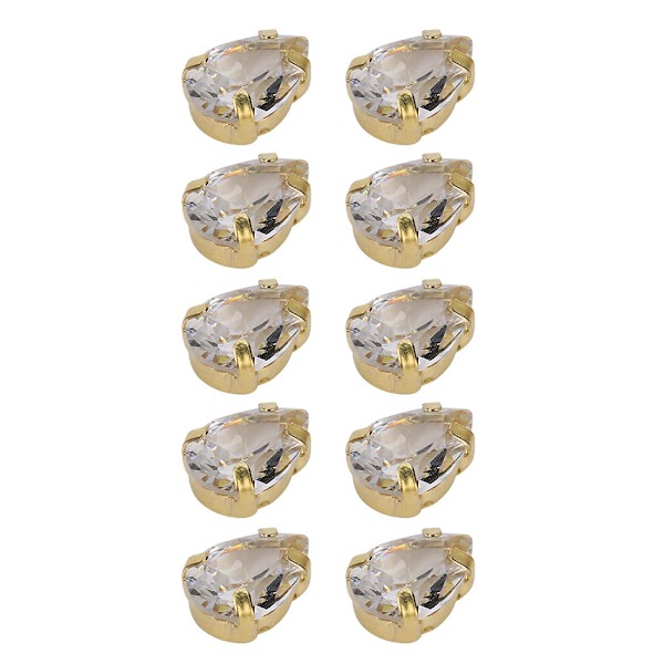 10 kpl ompelukirkonia, kultaiset kynnet, DIY-rusetti, vaatteiden lisävarusteet 7x10mm valkoinen