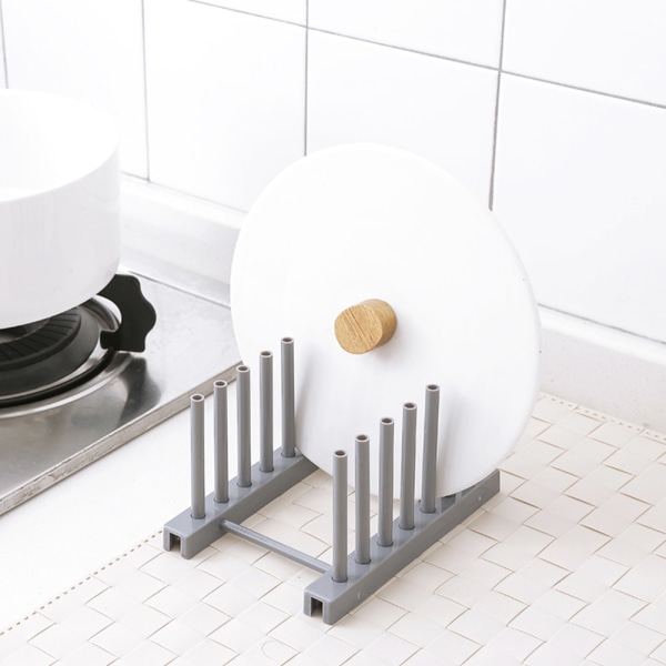 1 stk avtakbar tallerkenplate tørkestativ Dreneringsbrettstativholder for kjøkkenutstyr (grå)