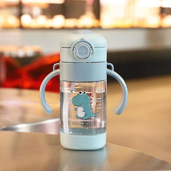 Vektet sugerør Sippy Cup for småbarn - 360ml Myk silikon sugerør Baby vannflaske Blå