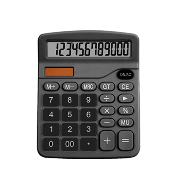 Desktop Calculator Standard 12-siffer Solar og Batteri Dual Power Student Calculator for Office School Home Business Black