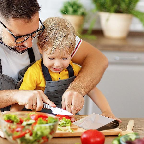 Mångsidigt köksredskap i 18/10 rostfritt stål: spatel, pizzaskärare och bakverksskrapa