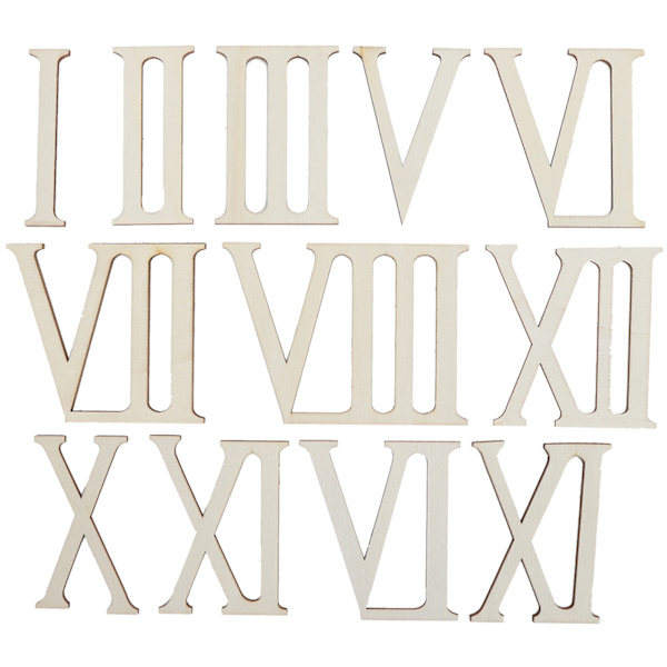 12 kpl puinen roomalaiset numerot DIY-kello numerot puinen käsityö käsintehty koristeet 7CM