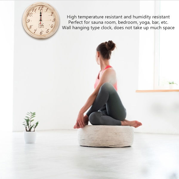 23 cm diameter bastu klocka väggmonterad träklocka för basturum hemmakontor