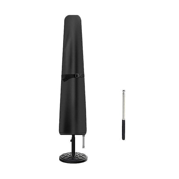 Vanntett Patio Parasolltrekk 600D Passer Opp Til 12 Fot Markeds Parasoll Svart