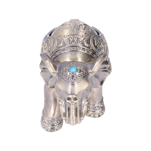 Cigarraskfat Vintage Elefant Vindtät Präglad Design Hållbar Metall Halkskydd Stabil Exquisit Elefant Askfat