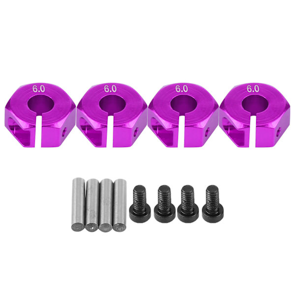 12mm Universal Wheel Hex Hub Adapter för HSP Sakura 1/10 Scale RC Bil (6mm, Lila)