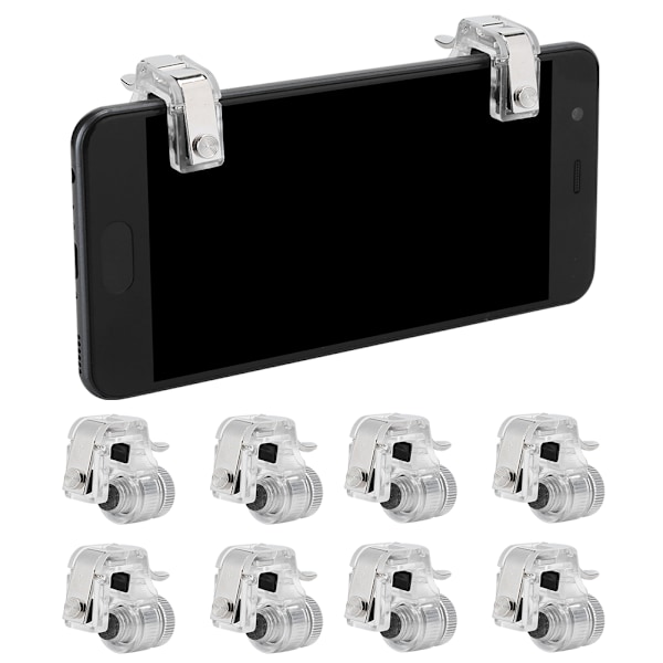 8 stk. R11 Four Six Fingers Assistant Button Mobil Skyte Trigger Controller for PUBGSølv
