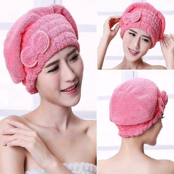 Hårtørringshat, 2 stk. Tørrehætte Badehætte Brusehætte Bade- og Spa-håndklæde Badehætte Tør Turban Hurtigtørrende Hætte Absorberende Hårhåndklæde til Børn