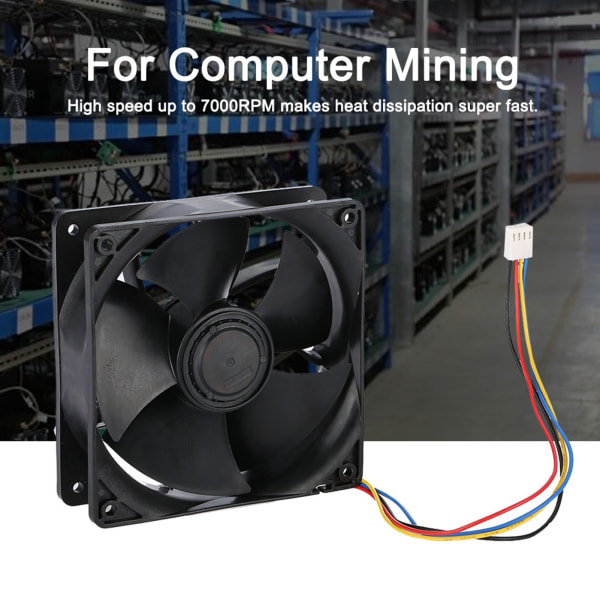 7000RPM Windforce 4 PIN køleventilator 250.3CFM hurtig varmeafledning køleventilator til Antminer