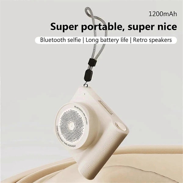 Multifunktionell trådlös Bluetooth-högtalare för utomhusbruk, elegant vit