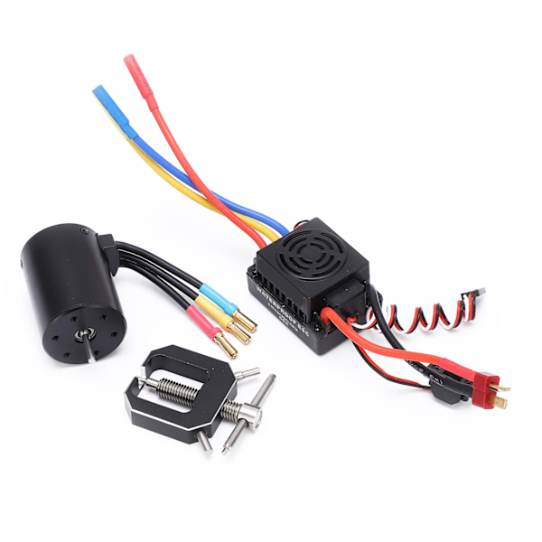 3650 3900KV Vattentät Borstlös Motor med 60A ESC Motor Drevväxel Avdragare Combo Set för 1/10 1/8 RC Bil