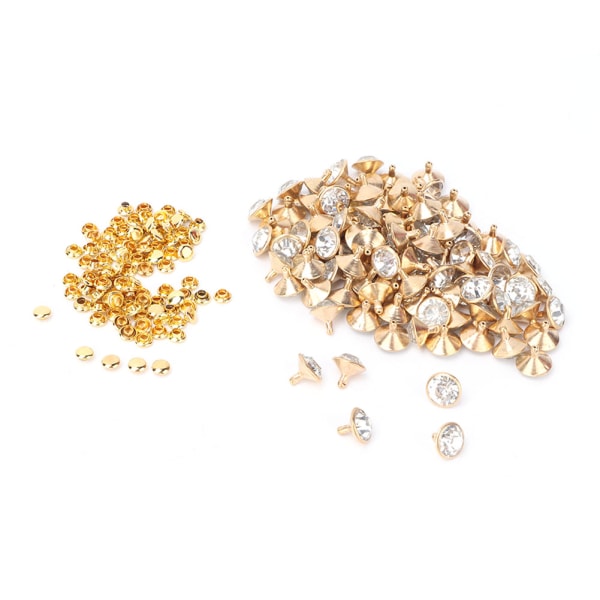 Stof krystal indlæg hurtige nitter 12 mm spots studs hætte til DIY læder håndværk dekoration (sølv)