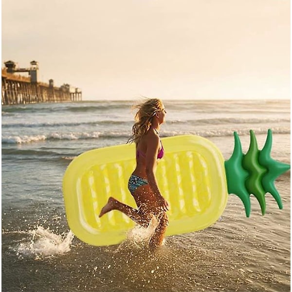 Uppblåsbar PVC Ananas Utomhus Pool Flotte Flod Strand Lounger Rolig Strand Badleksaker Vuxen Sommar Dekoration Pool Party