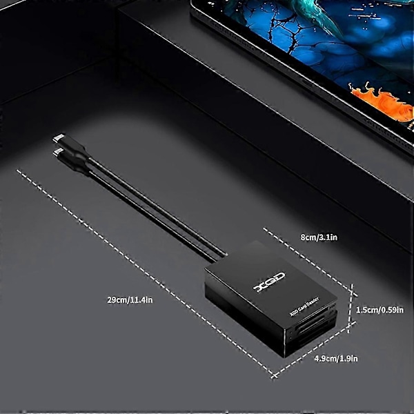 Type C USB 3.0 SD XQD Hukommelseskortlæser Overfør kompatibel med M/G-serien kompatibel med OS Windows Computer (Type C)