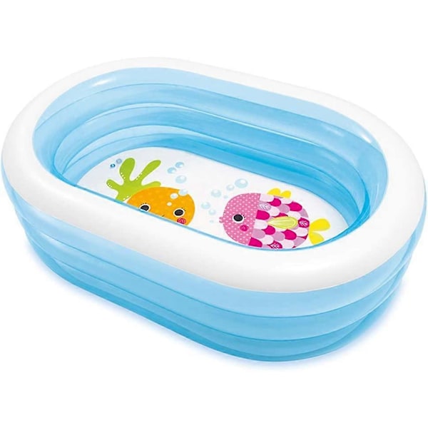 Familje Uppblåsbar Pool, Vikbart Badkar PVC Förtjockad Vuxen Badkar Portabel Pool för Familj Barn Gård Hållbar Uppblåst 163cm*107