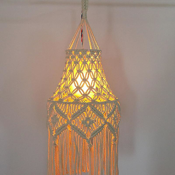 Handvävd lampskärm i spets - Boho heminredning