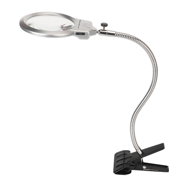 Klemme forstørrelsesglass 2X og 6X dobbel linse fleksibel slange 2 LED-er Clip On Lupe med lys
