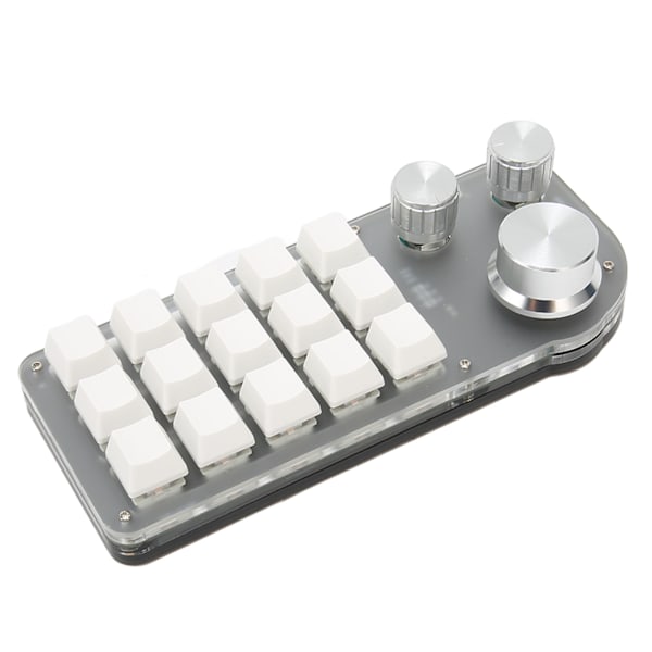 Programmerbar tastatur 15 taster 3 knotter blå bryter mekanisk minnefunksjon mini tastatur for spillkontor media