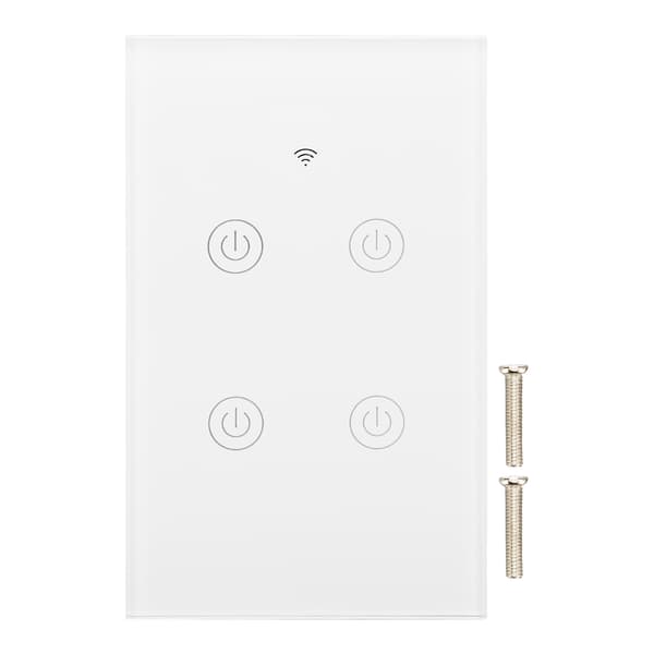 Smart Switch Trådlös Röststyrning Tidsinställd Användning APP-kontroll 4-gängs Väggströmbrytare 100‑240V