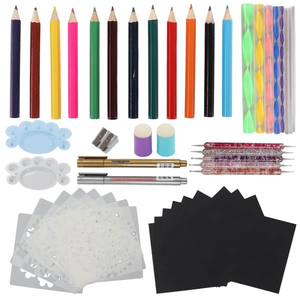 50 stk. Mandala Dotting Tools Malersæt Multifunktionelt Komplet Værktøjssæt til Rock Dot Paint Stencils til DIY Håndværk