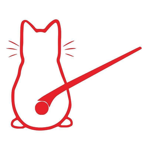 Cute Kitty Cat Car Window Art Sticker - Rød 21*33cm