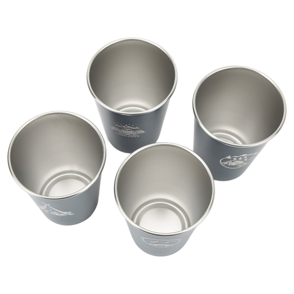 4 st campingmuggar, bärbara, 304 rostfritt stål, hög temperaturbeständiga pintmuggar för utomhusresor, 350 ml, mörkblå