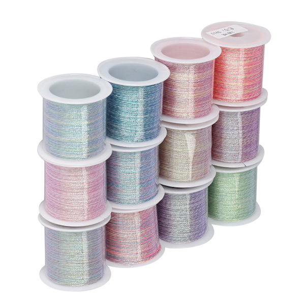 12 st armbandssnöre 0,2 mm 328 fot klippbar stretchig stark polyester DIY smyckeshalsbandssnöre för smyckeshantverk