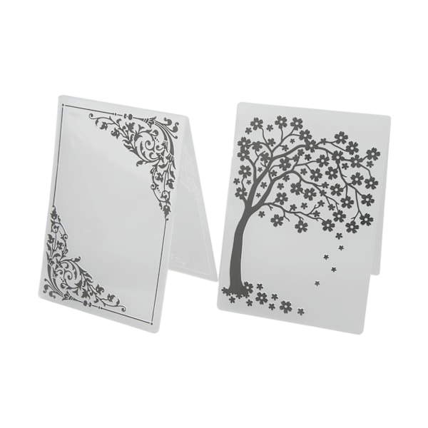 2 stk. Embossing-mapper i plastmateriale Dekorative teksturer DIY-fremstilling Embossed Designs-maler til scrapbooking