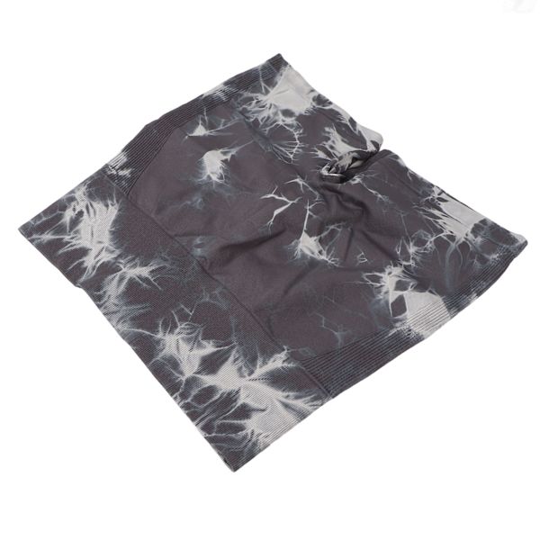 Yoga Shorts Hög Midja Grå Tie Dyeing Mjuka Rumplyftande Yoga Shorts för Kvinnor Löpning M