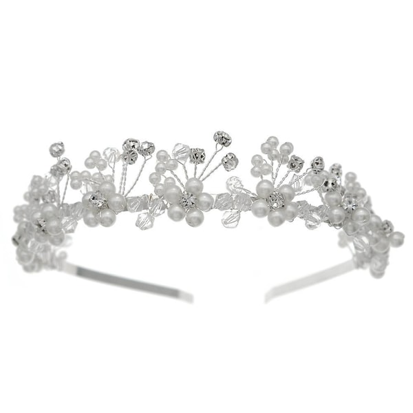 Brudehodebånd Krystall Tiara for Kvinner Perle Bryllup Hodeplagg for Brud Hårtilbehør for Ball Bursdagsfest